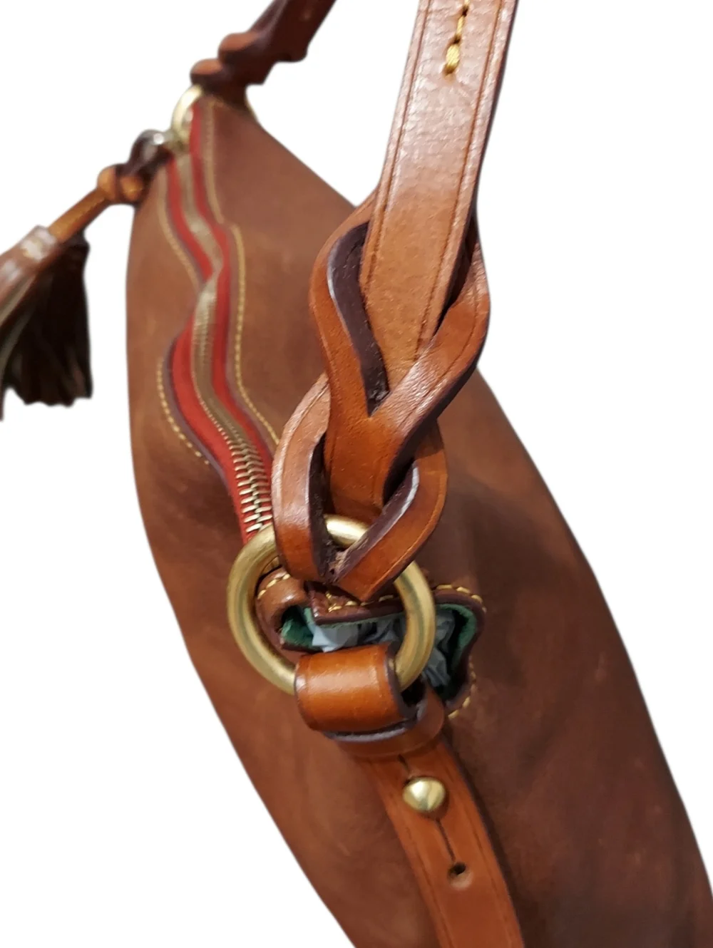 Dooney & Bourke Florentine Twist Strap Zip Hobo Bag - Picture 9 of 16